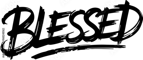 Stylish Typography Design: Blessed Text Art