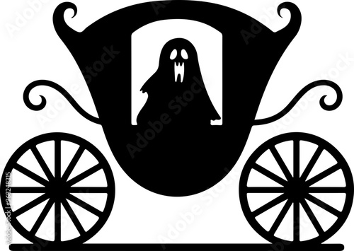 Ghostly Figure in a Vintage Carriage Silhouette