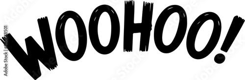 Bold Woohoo Text on White Background