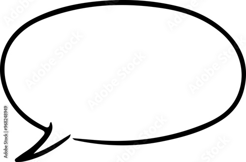 Simple Speech Bubble Outline on White Background