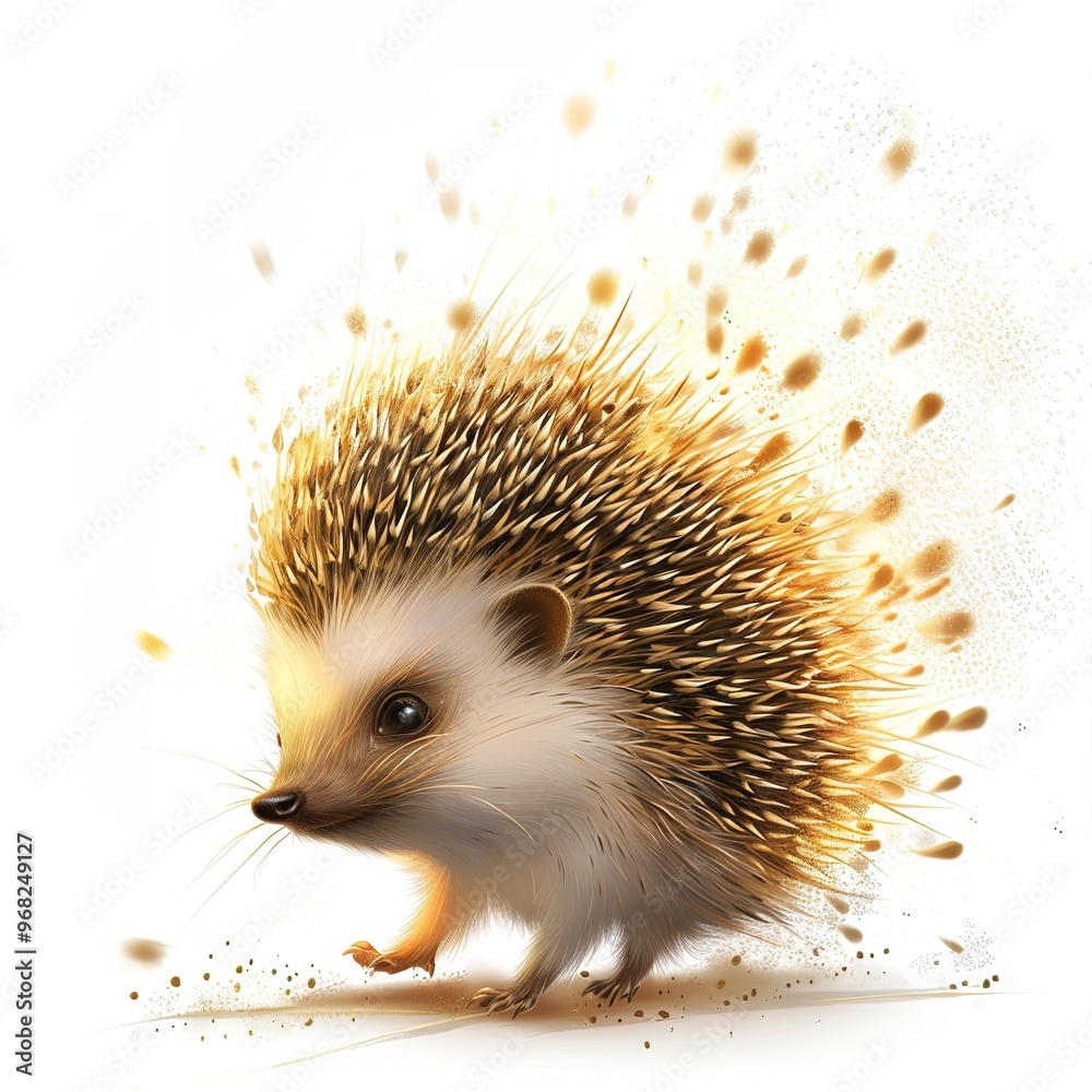 Obraz premium Hedgehog Spirit animal cartoon isolated whitebackground 16:9