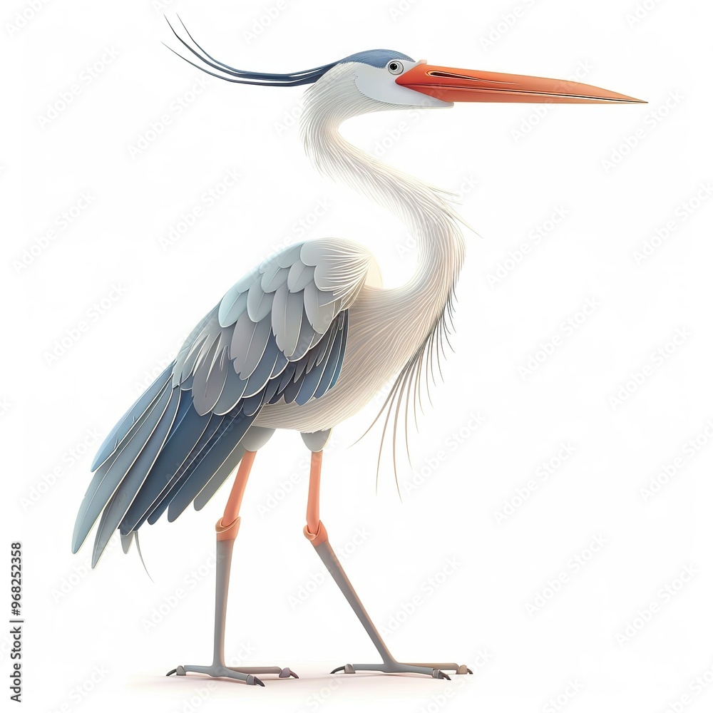 Heron Light element fantasy cartoon isolated whitebackground 16:9 Heron Light element fantasy cartoon isolated whitebackground 16:9