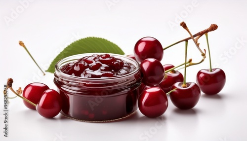 cherry jam white background