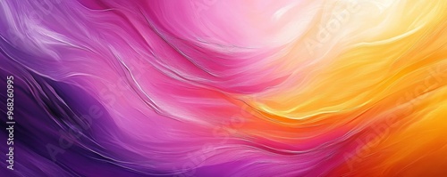 Abstract fluid art in vibrant pinks and oranges with smooth flowing texture