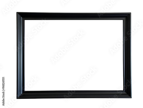 Black picture frame transparent png Antique photo frame with vintage wooden empty design, isolated on white background antique border wood square decoration art for luxury wall cut out isolated