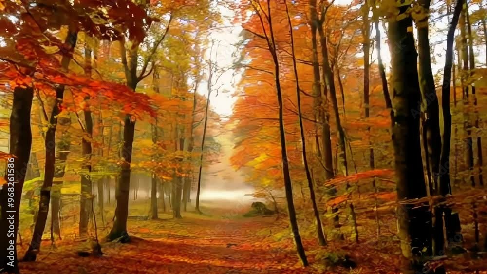 autumn forest in the morning autumn forest in the morning
