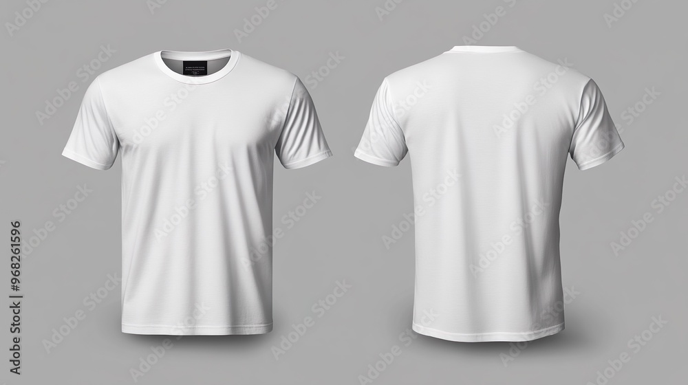 A white t-shirt with a logo on the front A white t-shirt with a logo on the front