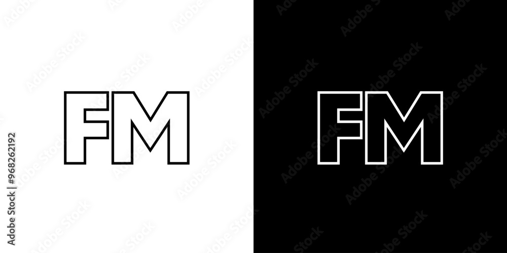 Letter F and M, FM logo design template. Minimal monogram initial based logotype. Letter F and M, FM logo design template. Minimal monogram initial based logotype.