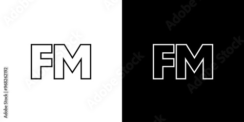 Letter F and M, FM logo design template. Minimal monogram initial based logotype.