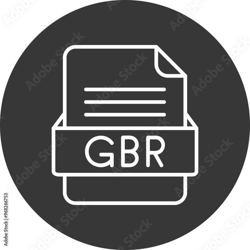 GBR File Format Vector Icon Design