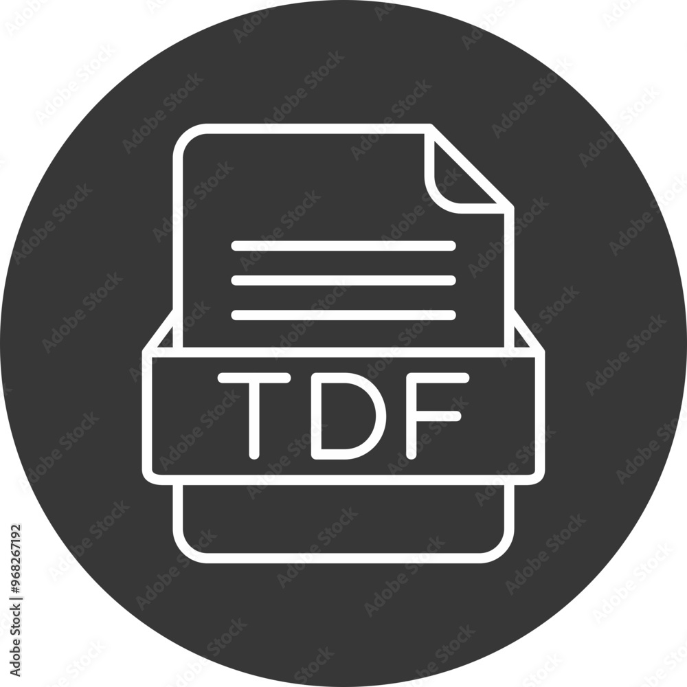 TDF File Format Vector Icon Design TDF File Format Vector Icon Design