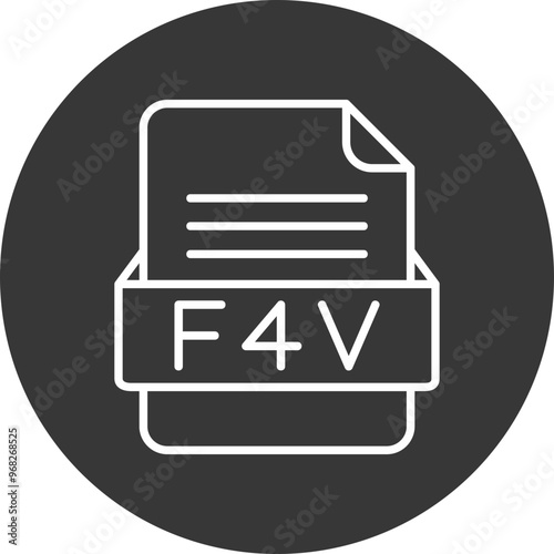 F4V File Format Vector Icon Design