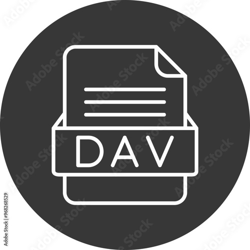 DAV File Format Vector Icon Design