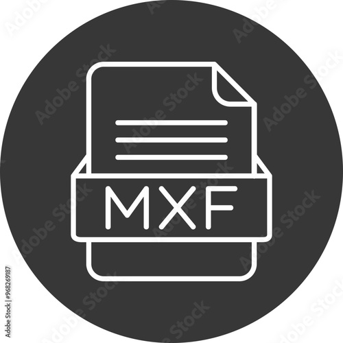 MXF File Format Vector Icon Design