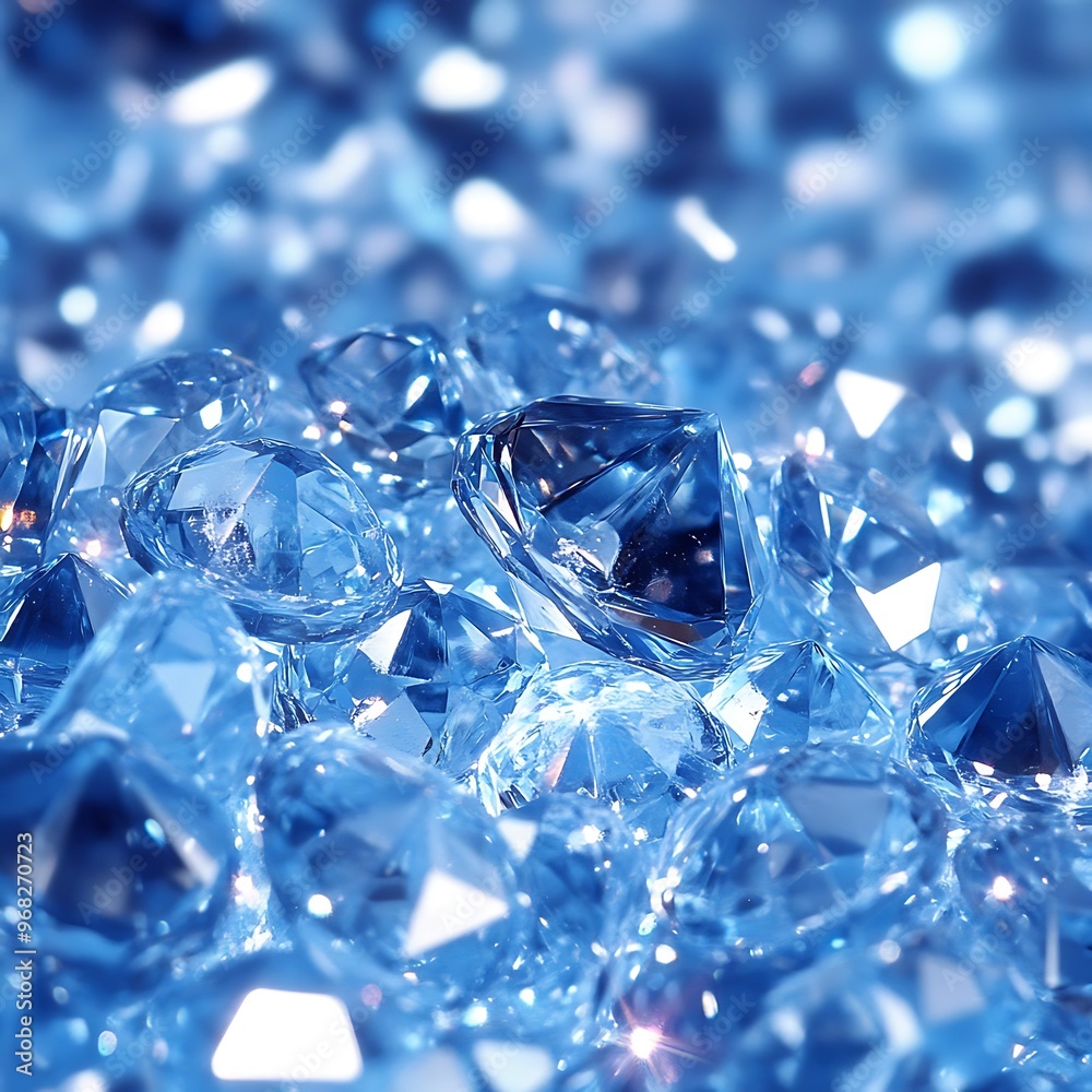 Blue Topaz Gems, Macro Photography Background Blue Topaz Gems, Macro Photography Background