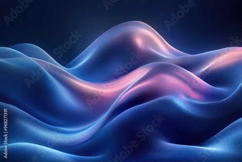 Abstract Waves in Blue and Pink photo