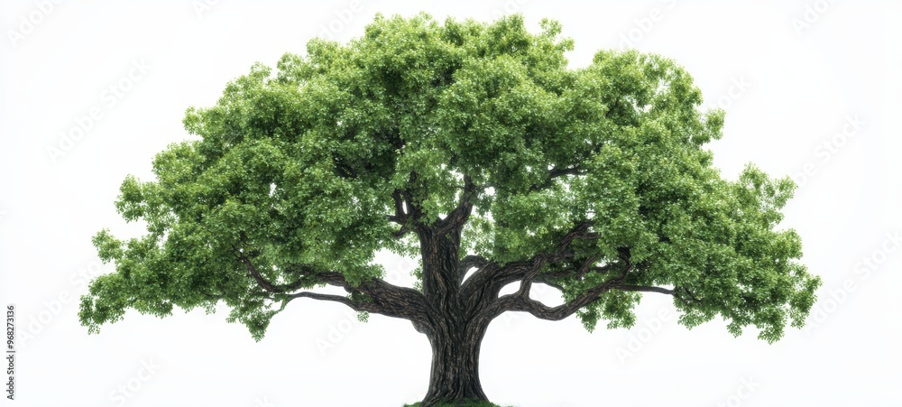 A towering oak tree, with a thick, sturdy trunk and sprawling branches A towering oak tree, with a thick, sturdy trunk and sprawling branches
