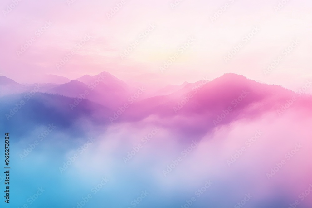 A serene landscape with misty mountains and soft pastel skies, creating a tranquil and dreamy atmosphere. A serene landscape with misty mountains and soft pastel skies, creating a tranquil and dreamy atmosphere.