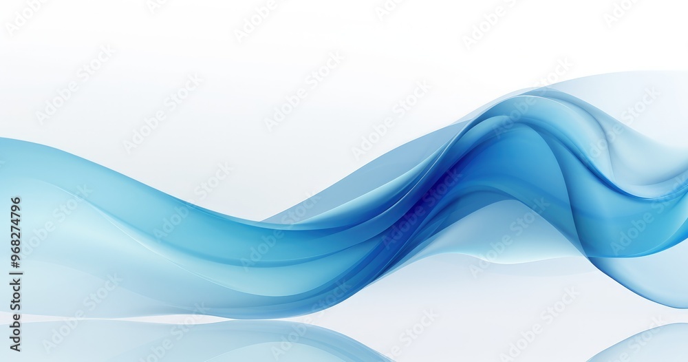 Fototapeta premium A smooth, flowing wave design in shades of blue, creating a serene and modern visual effect.