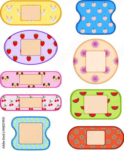 kid plaster set cartoon. protection healing, wound injury, comfort safety kid plaster sign. isolated symbol vector illustration