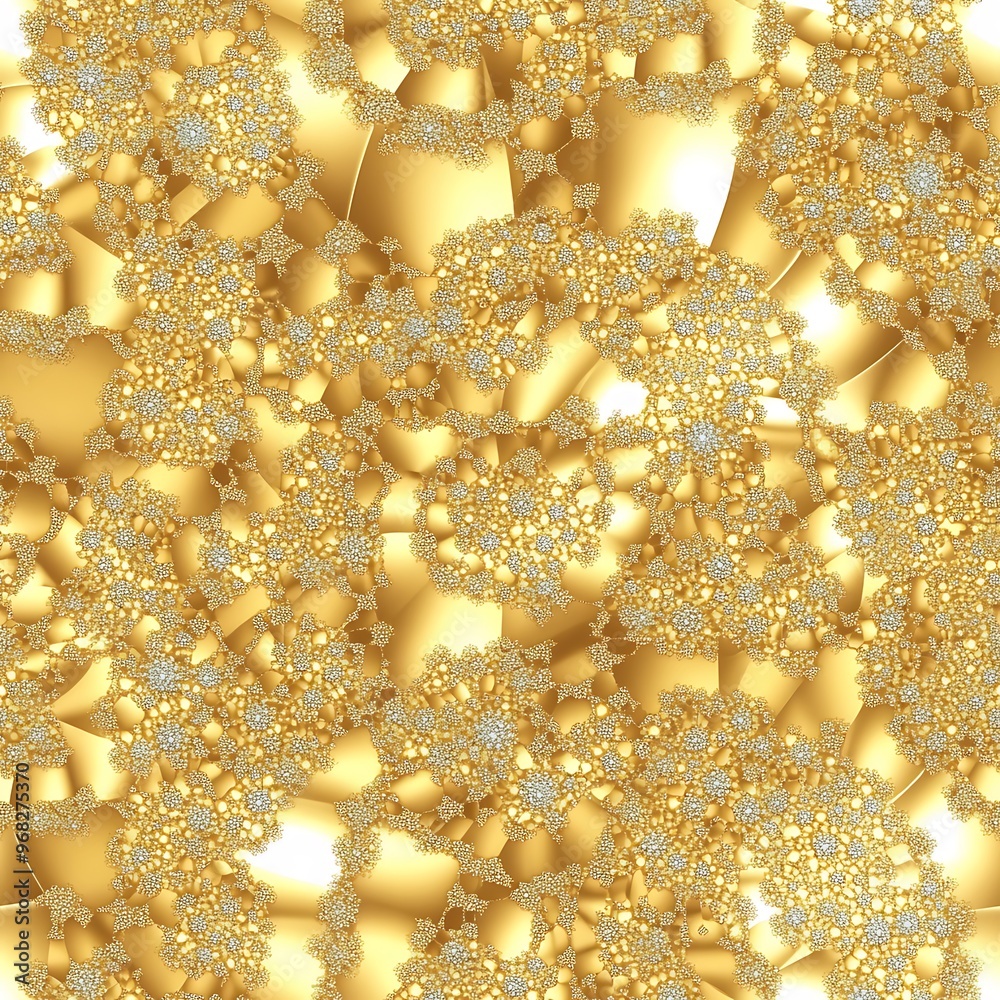 Abstract Gold Pattern with Geometric Shapes and Fractal Details Abstract Gold Pattern with Geometric Shapes and Fractal Details