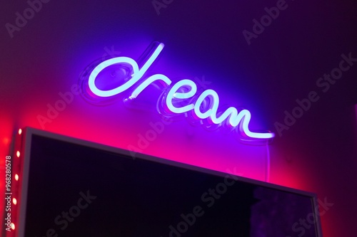 dream glow neon sign bar