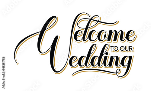 Welcome to our wedding lettering Sign Modern Handwritten. Hand crafted design elements for your wedding invitation