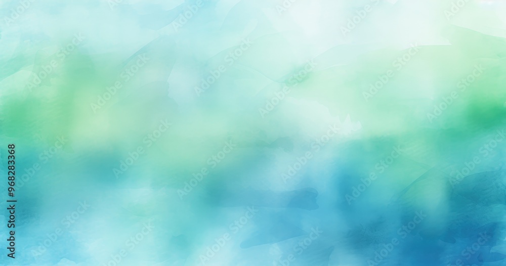 Fototapeta premium A soft, abstract watercolor background blending shades of blue and green, ideal for creative projects or calming visuals.