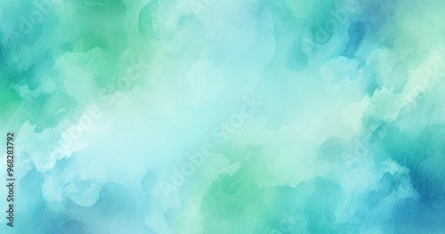 Wallpaper Mural A soft, abstract watercolor background featuring shades of blue and green, creating a tranquil and calming atmosphere. Torontodigital.ca