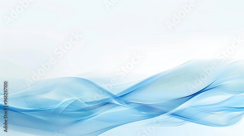 A soft, flowing abstract design featuring gentle blue waves on a light background, evoking calmness and tranquility.