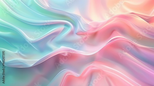 A soft, flowing fabric in pastel colors creates a serene and dreamy visual effect.