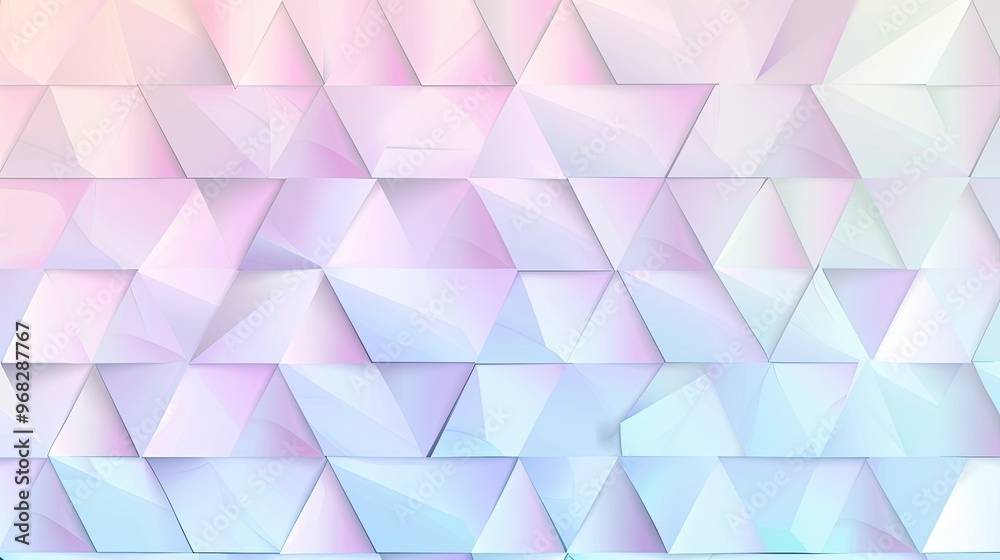 Fototapeta premium A soft, pastel-colored geometric pattern featuring overlapping triangles, ideal for backgrounds or digital designs.