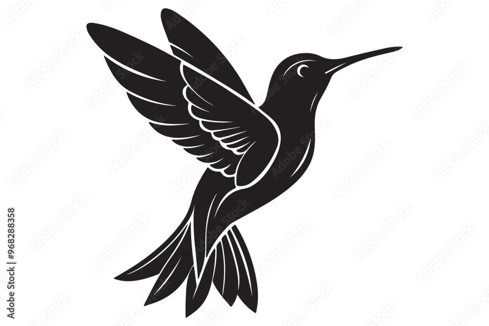 Obraz premium Hummingbird silhouette art vector illustration