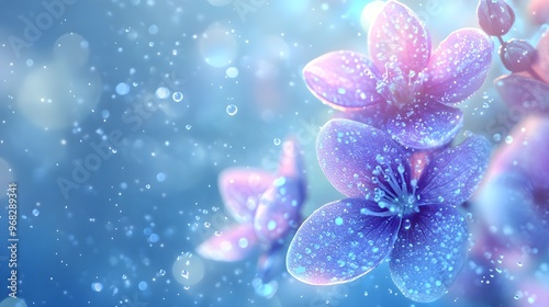 Stunning abstract background design with blue and purple flower patterns image