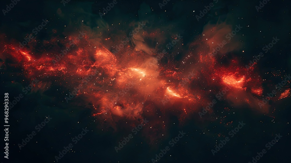 Fototapeta premium A stunning cosmic scene showcasing vibrant colors and swirling clouds of gas and dust in the depths of space.