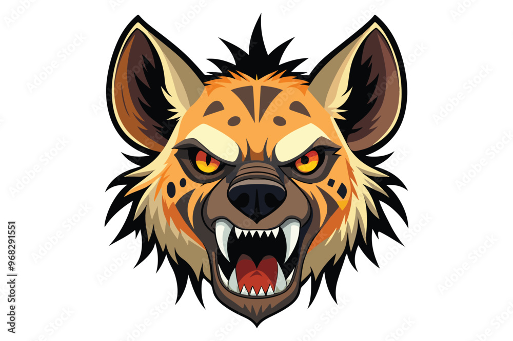 Obraz premium 2D flat vector art of a hyena head