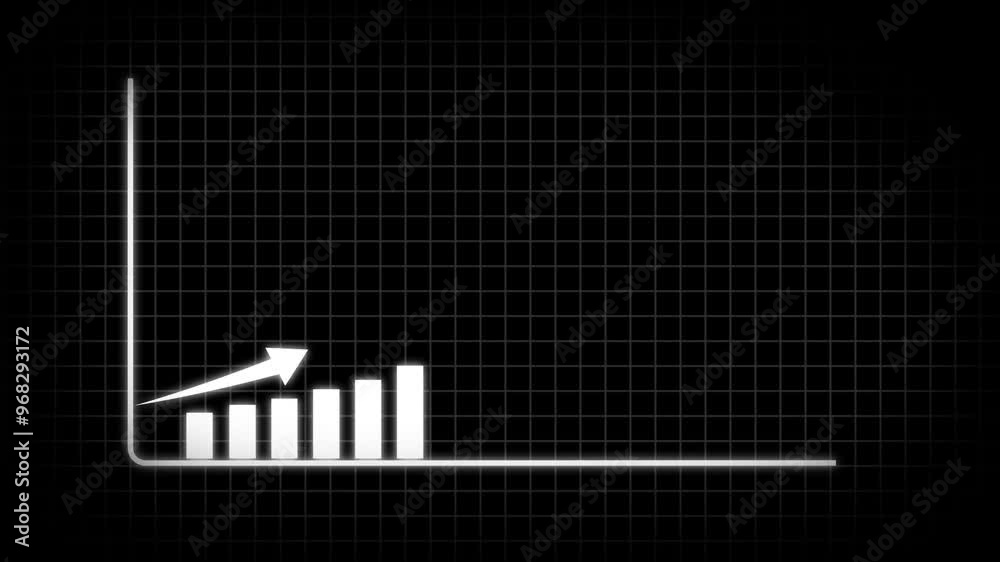 Business growth infographic animation, business graph, analytical data ,background, Graph animation, Rising up arrow on chart graph animated,