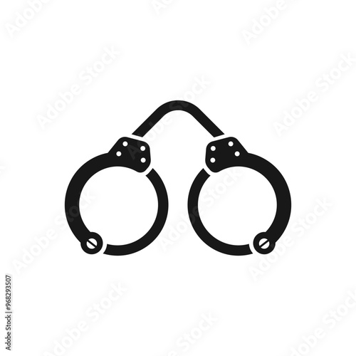 Handcuffs Simple icon. Flat style design.