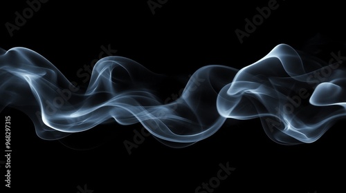 Abstract smoke wave on black background