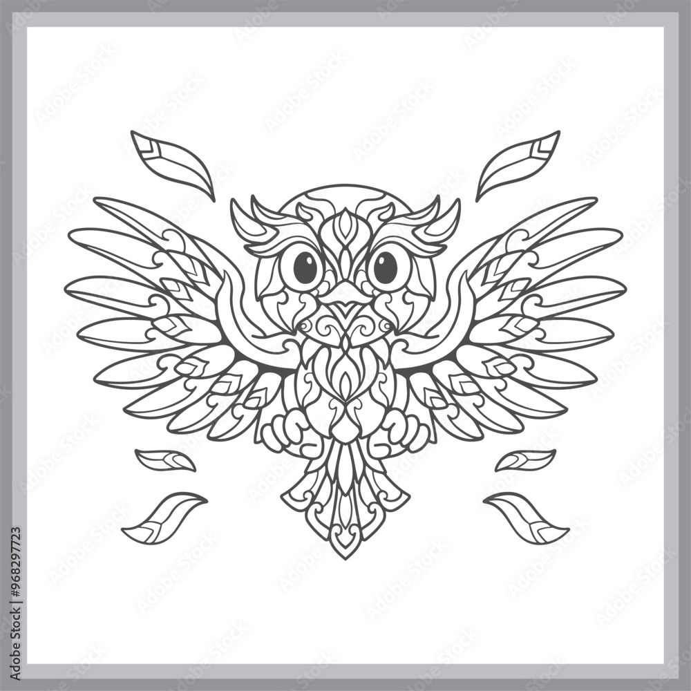 Owl bird mandala arts isolated on white background Owl bird mandala arts isolated on white background