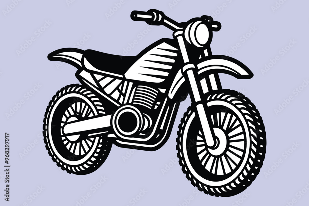 Silhouette art of a motorbike isolated on white background Silhouette art of a motorbike isolated on white background