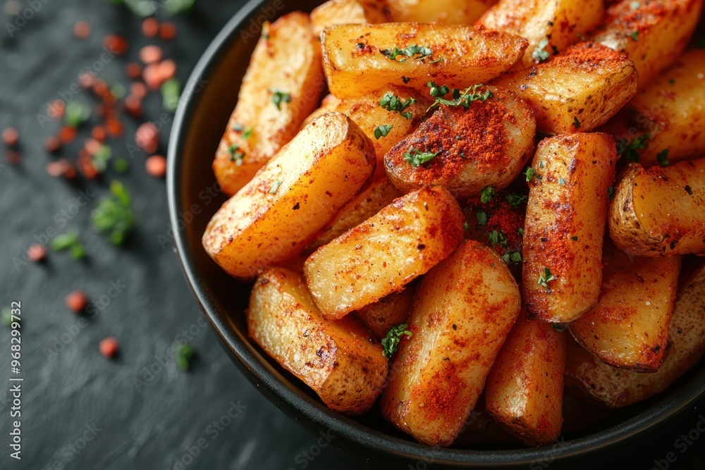 Close Up of Delicious Crispy Potato Wedges Close Up of Delicious Crispy Potato Wedges
