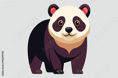 Panda illustrated in flat 2D vector art