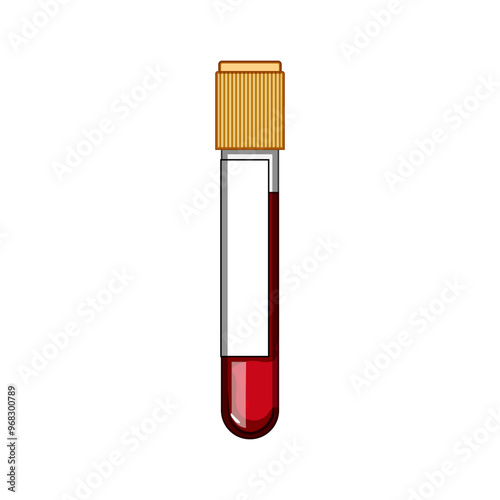 plasma blood test vial cartoon. hematology centrifuge, needle venipuncture, specimen results plasma blood test vial sign. isolated symbol vector illustration