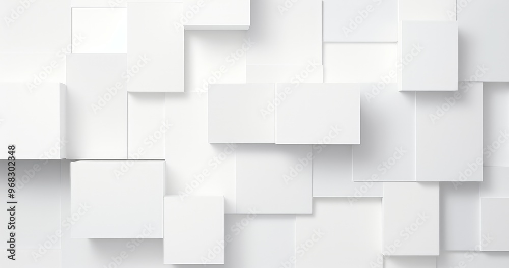 A textured arrangement of white rectangular shapes creating a modern, minimalist background. A textured arrangement of white rectangular shapes creating a modern, minimalist background.