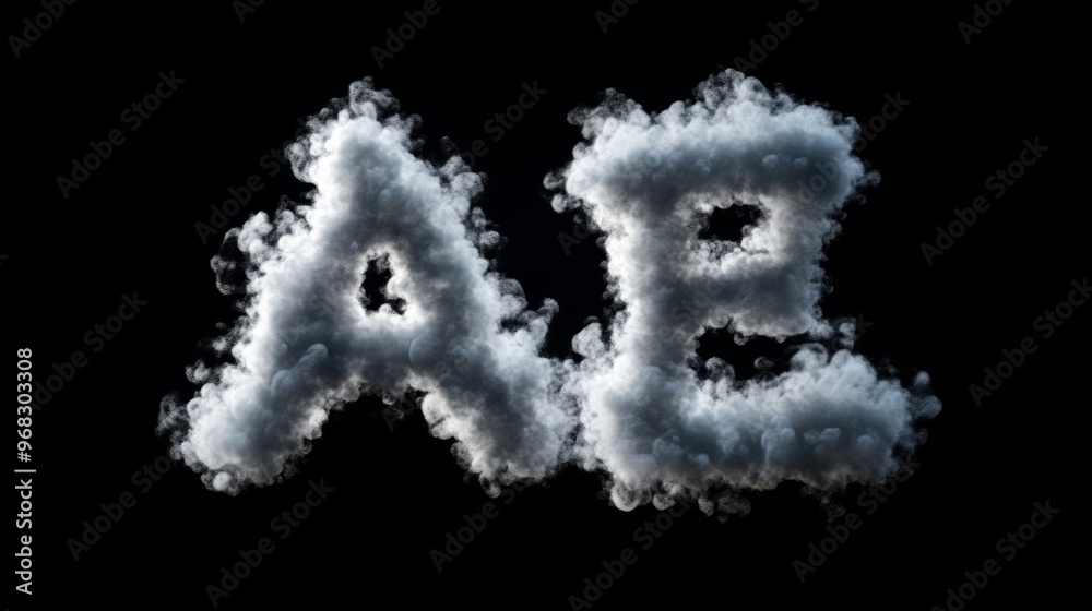 cloud letters ae on black background, creative cloud letters ae on black background, creative