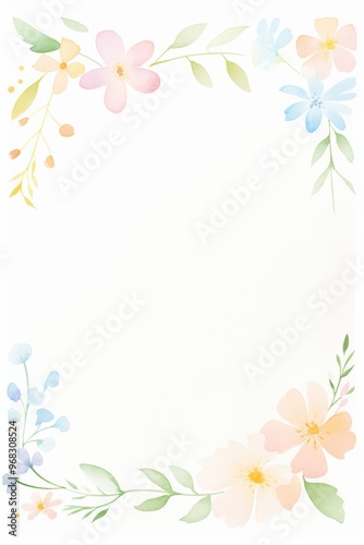 A beautiful floral frame with soft pastel colors, perfect for invitations, greetings, and artistic designs.