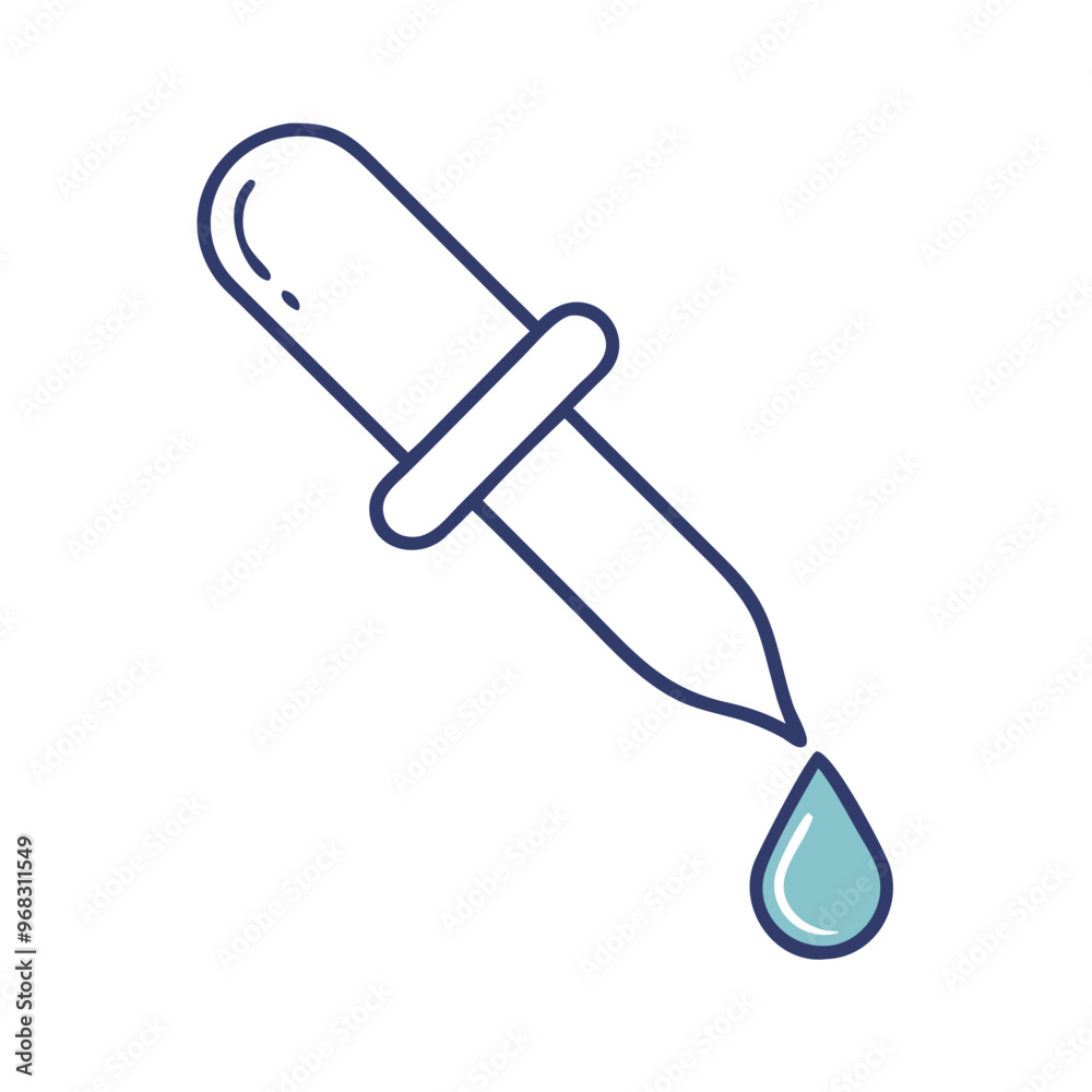 Dropper with liquid icon, minimalistic medical symbol on transparent background Dropper with liquid icon, minimalistic medical symbol on transparent background