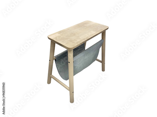 Beautiful muji wood colour table on white background