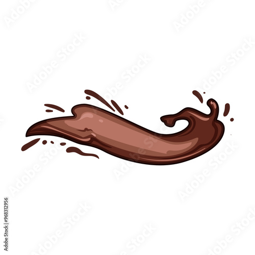 dessert chocolate splash cartoon. cocoa sweet, indulgence treat, gourmet rich dessert chocolate splash sign. isolated symbol vector illustration